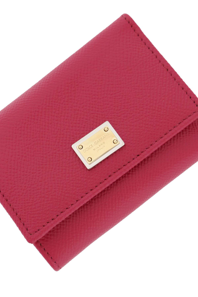 Shop Dolce & Gabbana French Flap Wallet In Ciclamino (pink)