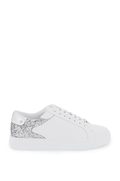 Shop Jimmy Choo Rome Sneakers In V White Silver (white)
