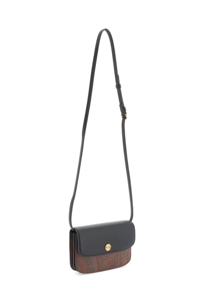 Shop Etro Essential Crossbody Bag In Black (brown)