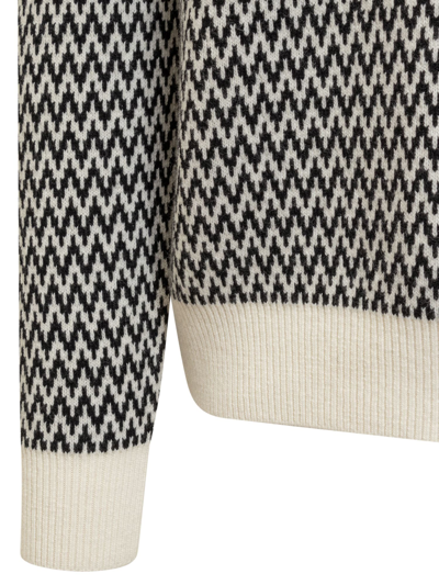 Shop Lanvin Curb Sweater In Black/ecru