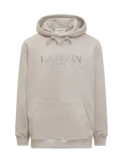 Shop Lanvin Hoodie With Logo In Mastic