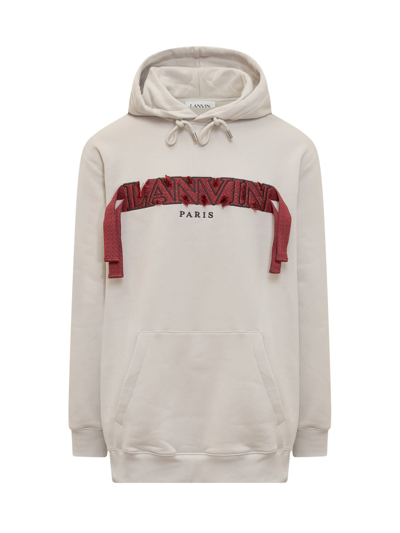 Shop Lanvin Curb Over Hoodie In Mastic