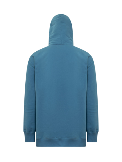 Shop Lanvin Hoodie With Logo In Neptune Blue
