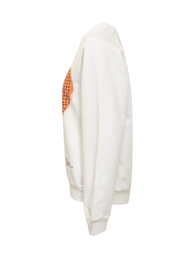 Shop Marni Sweatshirt With Print In Natural White