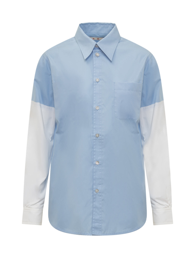 Shop Marni Shirt In Iris Blue