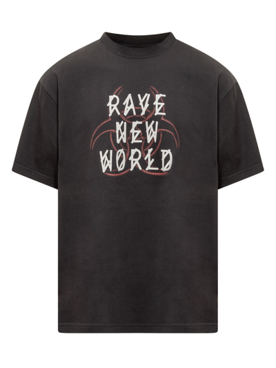 Shop 44 Label Group Rave New World T-shirt In Black-rave Skull Hazard