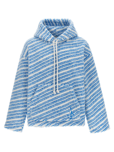 Shop Jw Anderson Logo Embroidered Hoodie In Light Blue