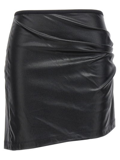 Shop Helmut Lang Leather-effect Skirt In Black