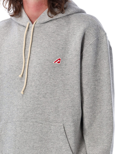 Shop Autry Hoodie Patch Logo In Grey Mel