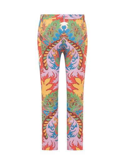 Shop Etro Paisley Trousers In Multicolor
