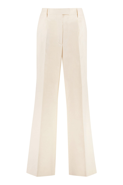 Shop Prada High-rise Cotton Trousers In Pink