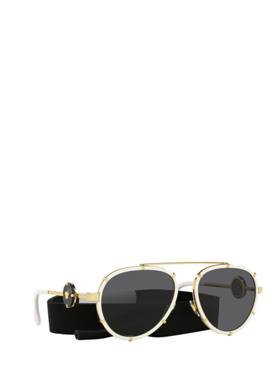 Shop Versace Ve2232 White Sunglasses