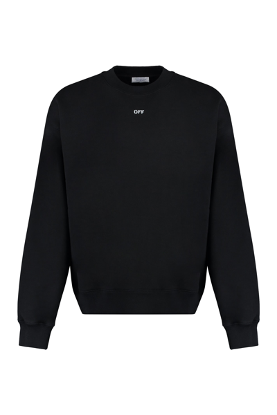 Shop Off-white Cotton Crew-neck Sweatshirt In Black