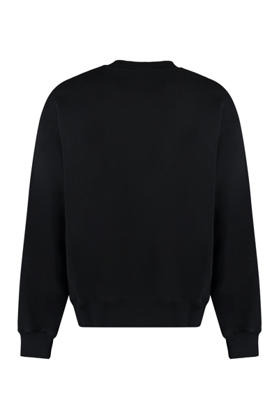 Shop Off-white Cotton Crew-neck Sweatshirt In Black