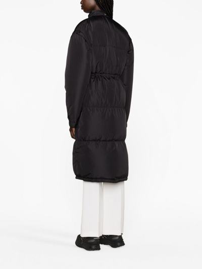 Shop Prada Re-nylon Down Coat In Schwarz