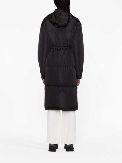 Shop Prada Re-nylon Down Coat In Schwarz