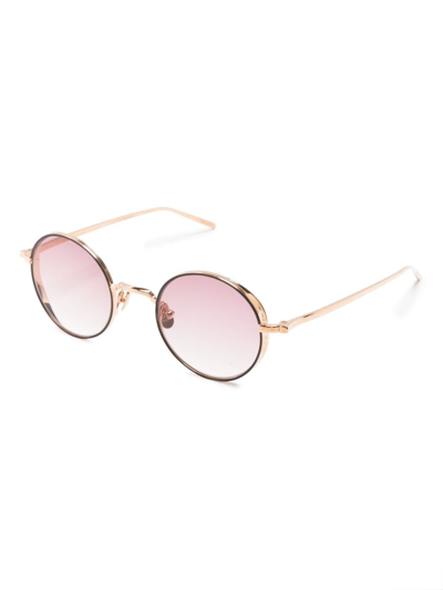 Shop Matsuda Gradient Round-frame Sunglasses In Pink