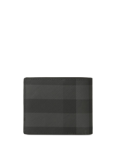 Shop Burberry Check Bi-fold Wallet In Black