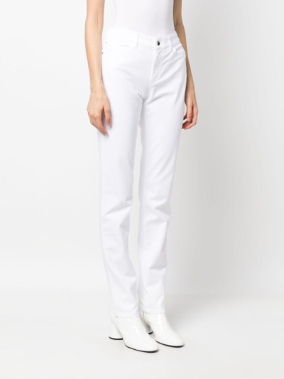Shop Emporio Armani Tonal Straight-leg Jeans In Weiss