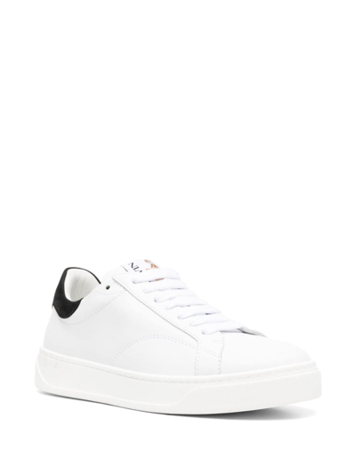 Lanvin Ddb0 Sneaker With Contrasted Embroideries In Weiss