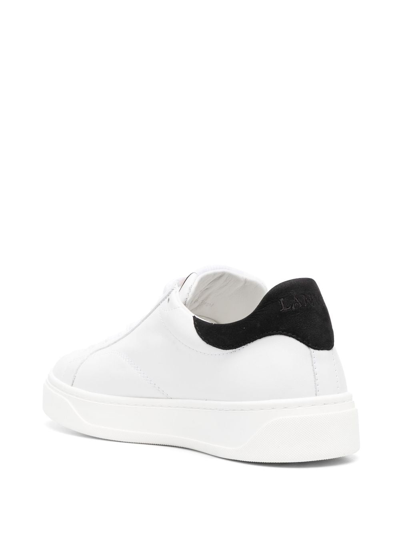 Shop Lanvin Logo-patch Lace-up Sneakers In Weiss