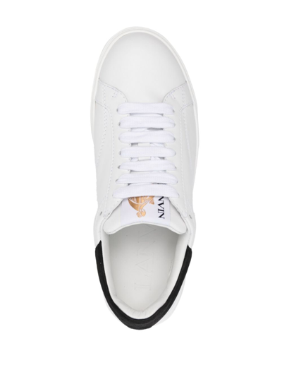 Lanvin Ddb0 Sneaker With Contrasted Embroideries In Weiss