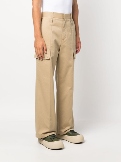Shop Wooyoungmi High-waist Wide-leg Trousers In Nude