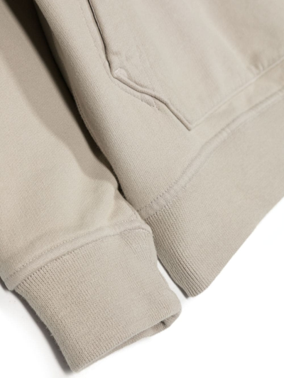 Stone Island Compass-patch Cotton Hoodie In Grau