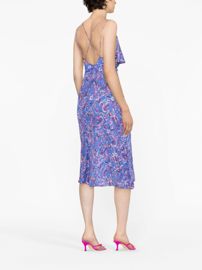Isabel Marant Paysa Printed Silk-blend Midi Dress In Blue