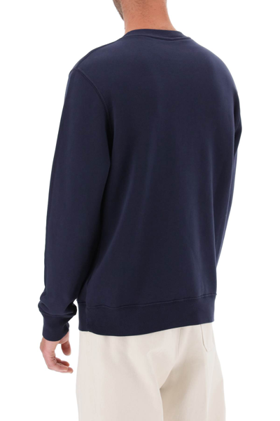Shop Autry Crew-neck Sweatshirt With Logo Print In Blue (blue)
