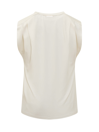 Shop Michael Michael Kors Sleeveless T-shirt In Bone