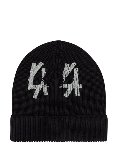 Shop 44 Label Group Beanie With Logo In Black-44 Black Hole