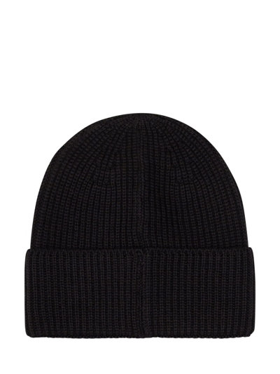Shop Msgm Beanie With Logo In Black