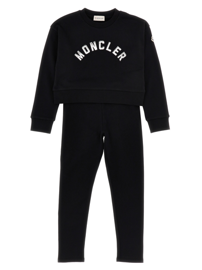 Shop Moncler Logo Tracksuit In Black