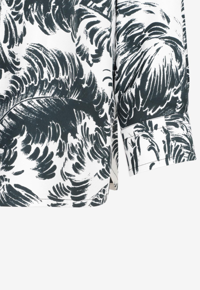 Bottega Veneta Multicolor Printed Silk Shirt In Monochrome
