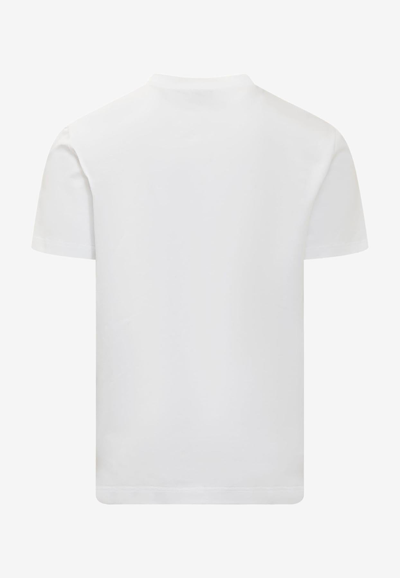 Shop Etro Floral-embroidered Short-sleeved T-shirt In White