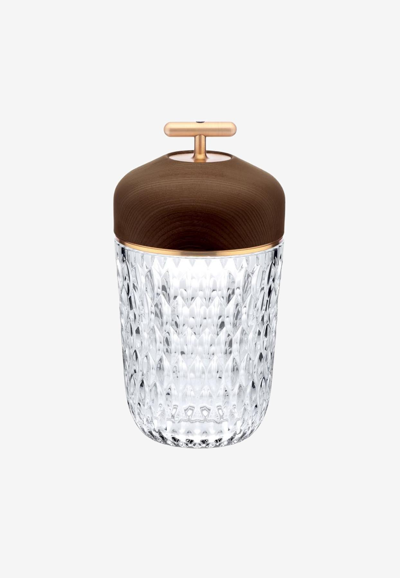 Saint Louis Folia Dark Wood Portable Lamp In Transparent
