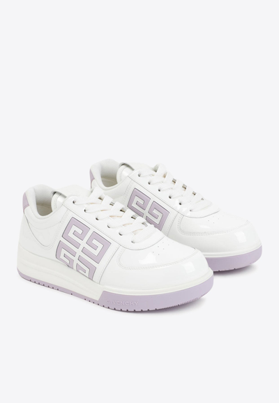 Shop Givenchy G4 Logo Low-top Sneakers In Calf Leather In White