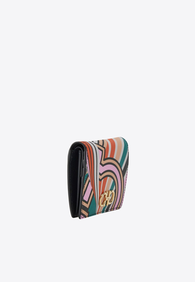 Ferragamo Gancini Bi-fold Wallet In Multicolor