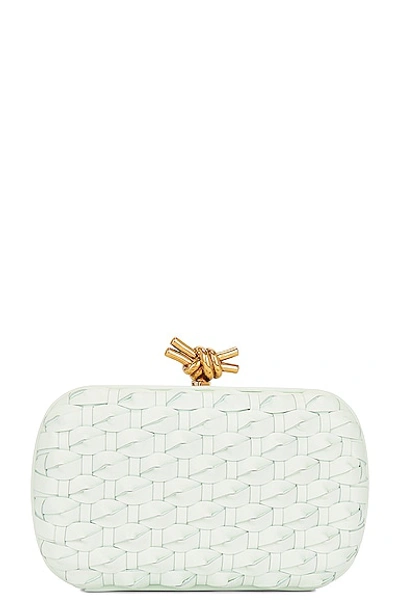 Shop Bottega Veneta Knot Minaudiere Clutch In Glacier & Muse Brass