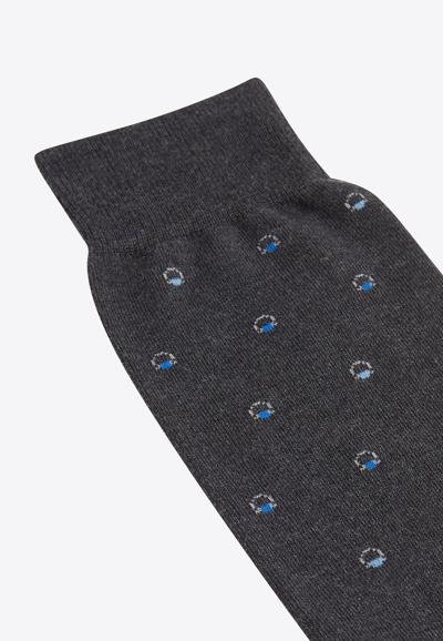 Ferragamo Medium Gancini Jacquard Sock In Gray