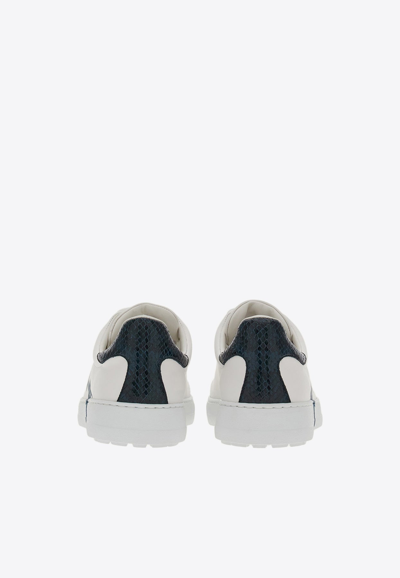 Ferragamo Gancini-print Low-top Sneakers In White