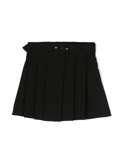 Twinset Belted Pleated Miniskirt In Black