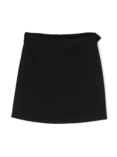 Twinset Belted Pleated Miniskirt In Black