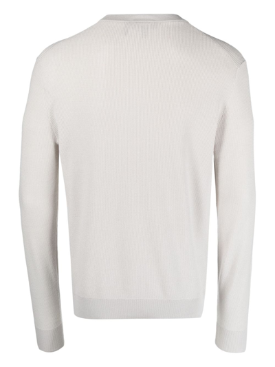 Shop Theory Ribbed Crew-neck Jumper In Grey
