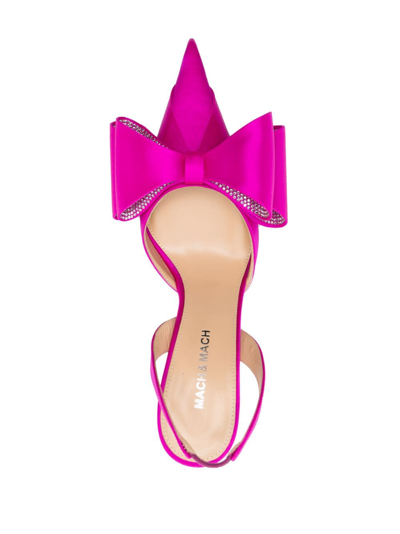 Shop Mach & Mach 95mm Bow-detail Slingback Pumps In Pink