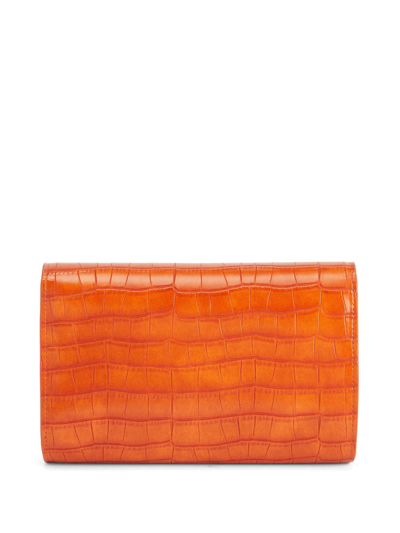 Shop Giuseppe Zanotti Wendy Crocodile-effect Clutch Bag In Orange