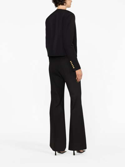 Balmain Cotton-blend Fitted Jacket In Black