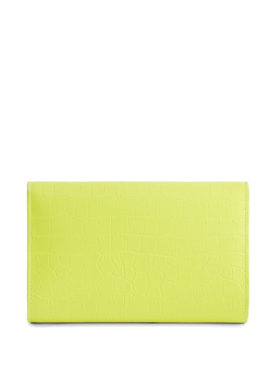 Shop Giuseppe Zanotti Wendy Crocodile-effect Clutch Bag In Yellow