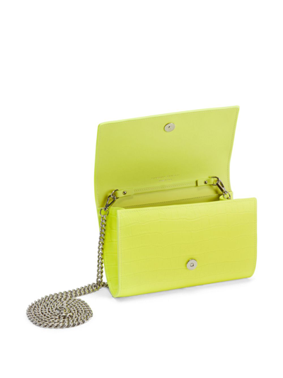 Shop Giuseppe Zanotti Wendy Crocodile-effect Clutch Bag In Yellow